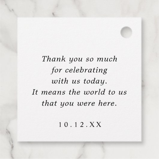 Modern Simple Thank You Handwriting Heart Wedding Bedankjes Labels (Achterkant)