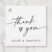 Modern Simple Thank You Handwriting Heart Wedding Bedankjes Labels (Voorkant)