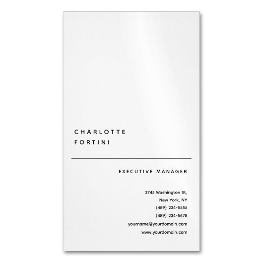Modern Simple Trendy Minimalist Magnetisch Visitekaartje (Voorkant Verticaal)