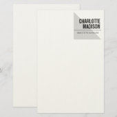 Modern Simple Trendy Minimalist Plain Briefpapier (Voorkant / Achterkant)