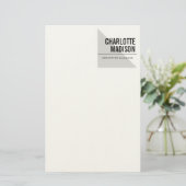 Modern Simple Trendy Minimalist Plain Briefpapier (Staand voorkant)