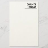 Modern Simple Trendy Minimalist Plain Briefpapier (Voorkant)