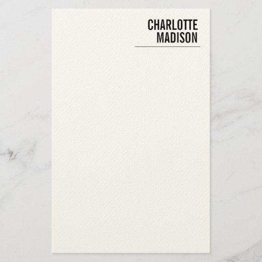 Modern Simple Trendy Minimalist Plain Briefpapier (Voorkant)