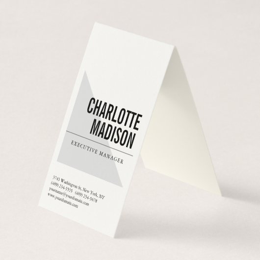 Modern Simple Trendy Minimalist Plain Cream Visitekaartje (Voorkant)