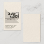 Modern Simple Trendy Minimalist Plain Cream Visitekaartje (Voorkant / Achterkant)