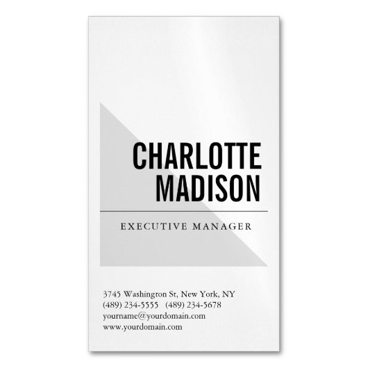 Modern Simple Trendy Minimalist Plain Magnetisch Visitekaartje (Voorkant Verticaal)