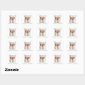 Modern simple twin photo two cute birth vierkante sticker (Vel)
