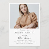 Modern Simple Two Photo Graduation Party Kaart (Achterkant)