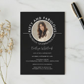 Modern Simple Typography 50 and Fabulous Birthday Kaart