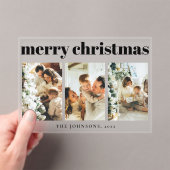 Modern Simple Typography Christmas Holiday Card Acryl Uitnodigingen (Insitu (Draagbaar))