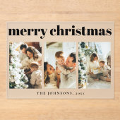 Modern Simple Typography Christmas Holiday Card Acryl Uitnodigingen (Voorkant)