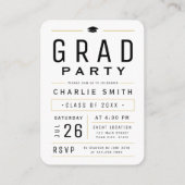 Modern Simple Typography Foto Afstuderen uitnodigi Informatiekaartje (Achterkant)
