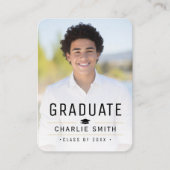 Modern Simple Typography Foto Afstuderen uitnodigi Informatiekaartje (Voorkant)