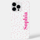 Modern Simple Typography Pink Polka Dot Case-Mate iPhone Case (Achterkant)