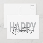 Modern, simple, urban, cool Happy Birthday Briefkaart (Voorkant / Achterkant)