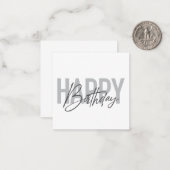 Modern, simple, urban, cool Happy Birthday Notitiekaartje (Voorkant / Achterkant in situ)