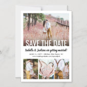 Modern Simple Vier Photo Wedding Save the Date Magnetische Uitnodiging (Voorkant)