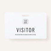 Modern Simple Visitor Pass Company Logo Badge (Voorkant)