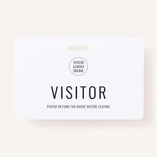 Modern Simple Visitor Pass Company Logo Badge (Achterkant)