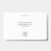 Modern Simple Visitor Pass Company Logo Badge (Achterkant)