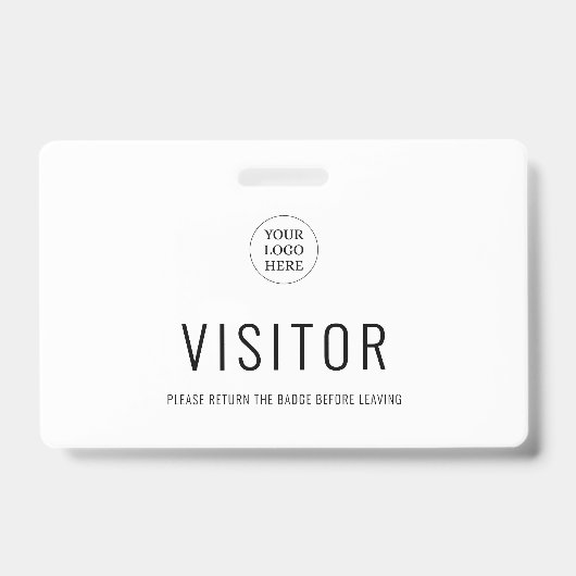 Modern Simple Visitor Pass Company Logo Badge (Voorkant)