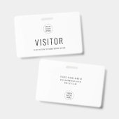 Modern Simple Visitor Pass Company Logo Badge (Voor- en achterkant)