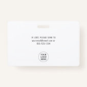 Modern Simple Visitor Pass Company Logo Badge (Achterkant)