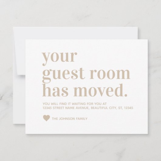 Modern Simple We hebben Beige Beige gastkamer verp Aankondiging (Voorkant)