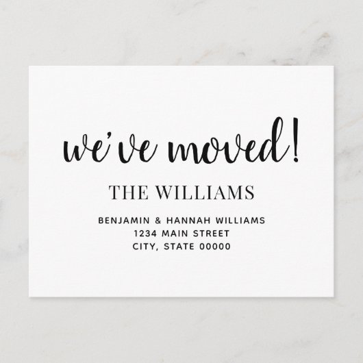 Modern Simple We hebben nieuwe thuisbeweging gemaa Aankondigingskaart (Voorkant)