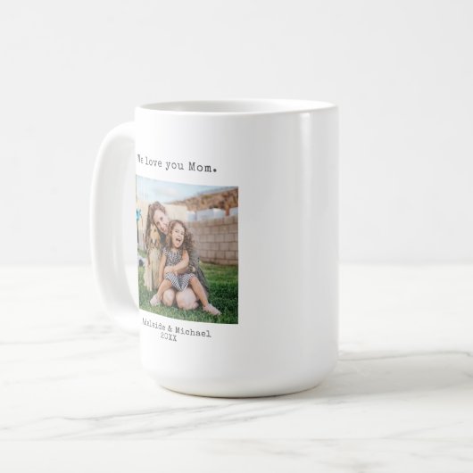 Modern Simple We houden van je mam Foto Koffiemok (Voorkant links)