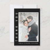 Modern Simple Wedding Black Bedankkaart (Voorkant)