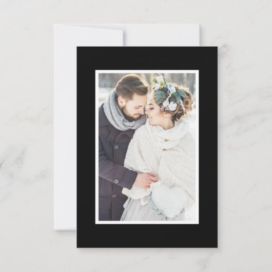 Modern Simple Wedding Black Bedankkaart (Achterkant)