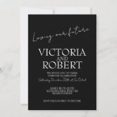 Modern Simple Wedding Engagement Black Quote Kaart (Voorkant)
