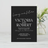 Modern Simple Wedding Engagement Black Quote Kaart (Staand voorkant)