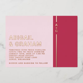 Modern Simple Wedding Folie Uitnodiging