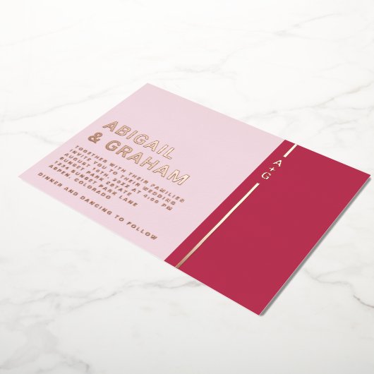 Modern Simple Wedding Folie Uitnodiging (Gedraaid)