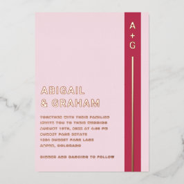 Modern Simple Wedding Folie Uitnodiging