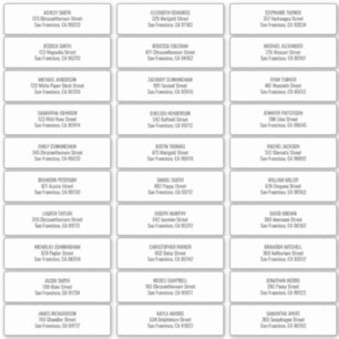 Modern + Simple Wedding Guest Names Adres Sticker