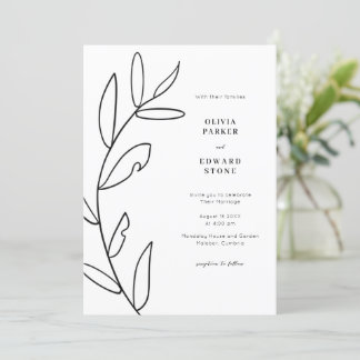 Modern Simple Wedding Invitation Kaart