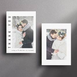 Modern Simple Wedding Photo Bedankkaart