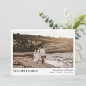 Modern Simple Wedding Photo Bedankkaart (Staand voorkant)