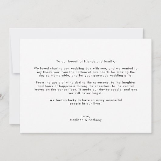 Modern Simple Wedding Photo Bedankkaart (Achterkant)