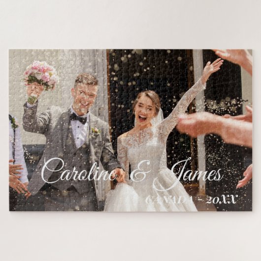 Modern Simple wedding Photo Legpuzzel (Horizontaal)