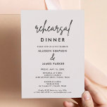 Modern Simple Wedding Rehearsal Dinner Uitnodiging<br><div class="desc">De zwarte en witte Eenvoudige Innodiging van de Rehearsal van de Weddenschap van de Band voegt douanetekst aan de rug toe om het even welke extra informatie te verstrekken nodig voor uw gasten.</div>