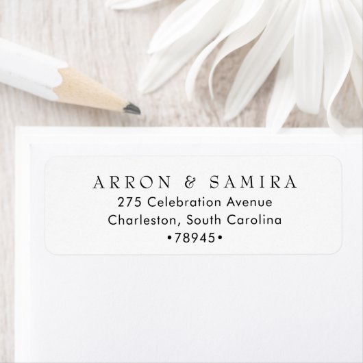 Modern Simple Wedding Return Address Etiket (Insitu)