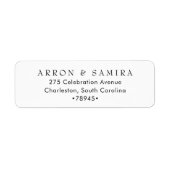 Modern Simple Wedding Return Address Etiket (Voorkant)