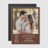 Modern Simple Wedding Save the Date Photo Brown
