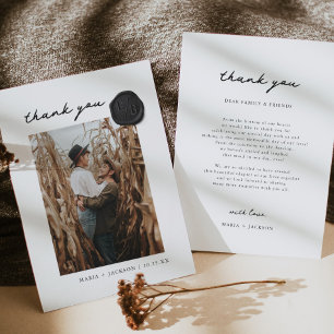 Modern Simple Wedding Wax Seal Foto bedankt