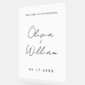 Modern Simple Wedding Welkom Acryl Bord (Hoek)