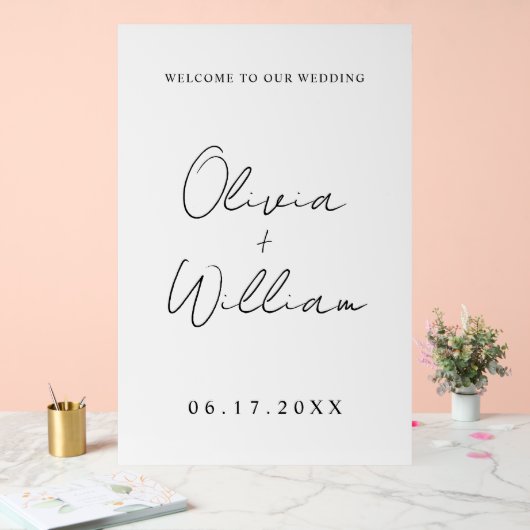 Modern Simple Wedding Welkom Acryl Bord (Huwelijk)